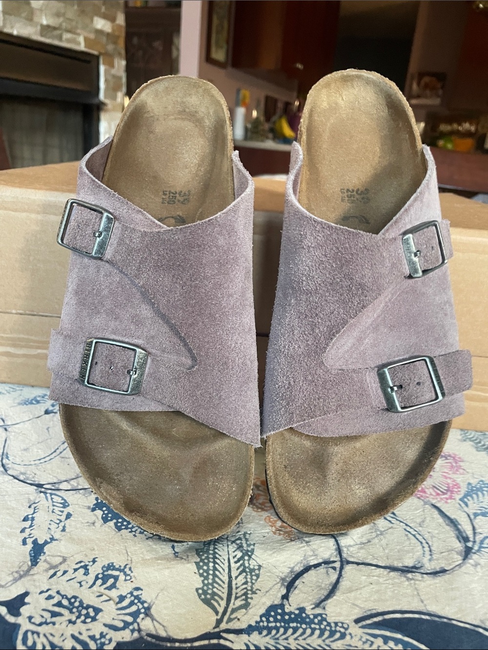 Birkenstock Zürich Faded Purple Slides Size 39/8.5